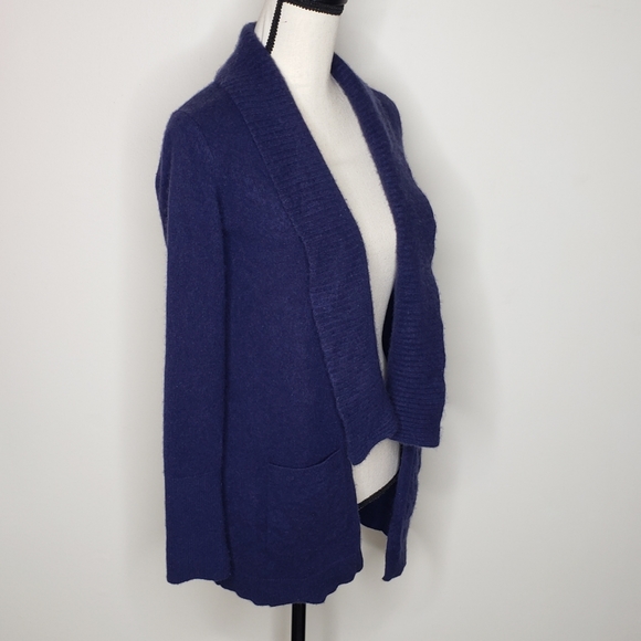 Lilly Pulitzer Sweater Open Cardigan Small Navy Blue Cashmere Norwood Pockets - Picture 11 of 16